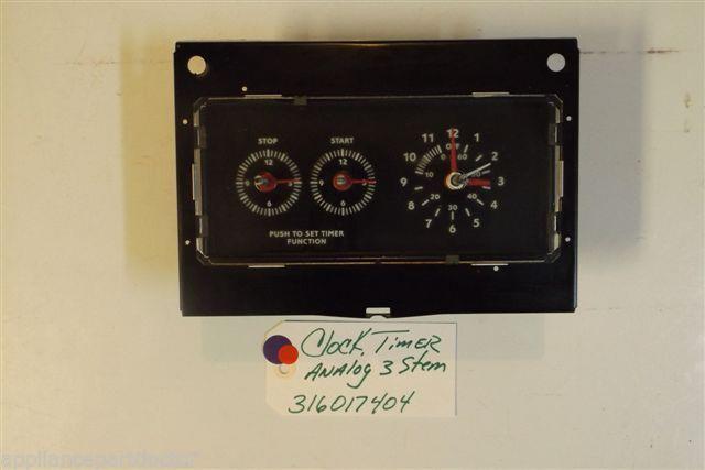 FRIGIDAIRE STOVE 316017404 316033203 Bracket-clock Mtg Clock/timer Analog 3 stem FRIGIDAIRE STOVE 316017404 316033203 Bracket-clock Mtg Clock/timer Analog 3 stem